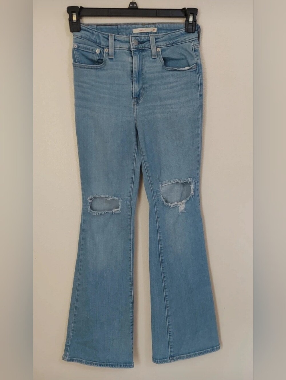 Levi's Light Blue Distressed Flare Jeans
